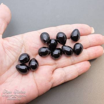 Жемчуг Shell pearl для вклейки 16 мм черные полупросверленные капельки artikul: 109916 photo 4
