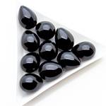 Жемчуг Shell pearl для вклейки 16 мм черные полупросверленные капельки - маленькое фото 1