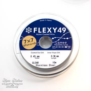 Ювелирный тросик Flexy 0,45 мм серебристый 49 жил artikul:   photo 4