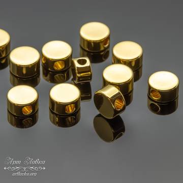 Бусины спейсеры разделители круглые 6 мм позолоченные - фото изображение товара, artikul: 110203