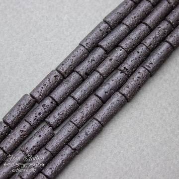 Лава натуральная 13х5 мм бусины трубочки - фото изображение товара, artikul: 106019