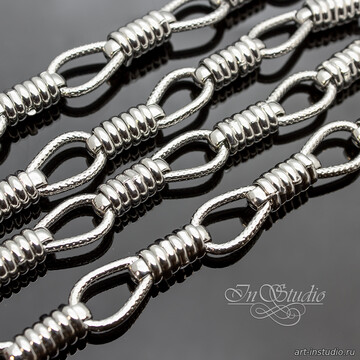 Цепь крупная JAMIS 13 мм родиевое покрытие artikul: 109881 photo 4