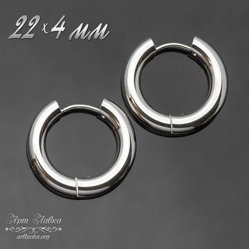 Швензы конго 22х4 мм гладкие классические кольца родий - фото изображение товара, artikul: 110613