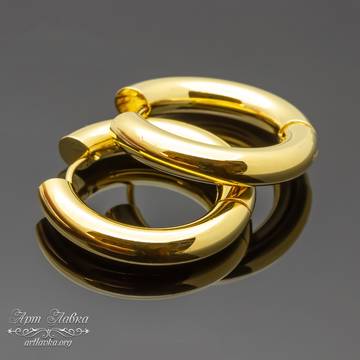 Швензы конго 22х5 мм позолоченные кольца классика - фото изображение товара, artikul: 110628