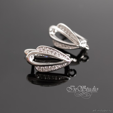 Швензы для сережек САНДРА родий с фианитами art: 111174 фотография 3