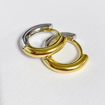 Швензы конго 20х4 мм кольца двухцветные позолота и родий - маленькая фотография 2