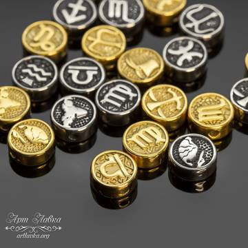 Бусины знак зодиака ЛЕВ 10х4 мм сталь арт: 111063 фото 2