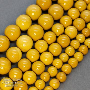 Яшма желтая Мукаит 6 8 10 мм бусины шарики - фото изображение товара, artikul: 111495