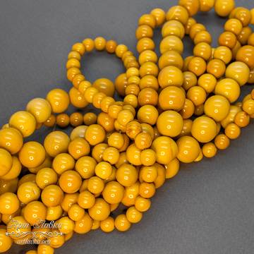 Яшма желтая Мукаит 6 8 10 мм бусины шарики арт: 111495 фото 2