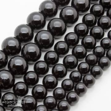 Шпинель натуральная черная 6 8 10 мм бусины гладкий шар - фото изображение товара, artikul: 111483