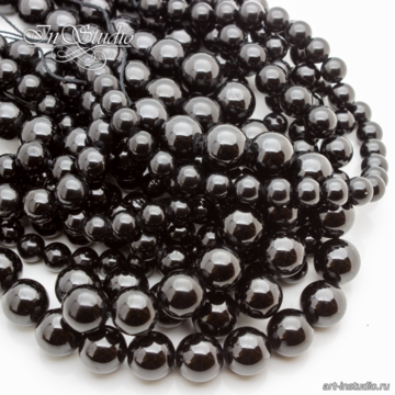 Шпинель натуральная черная 6 8 10 мм бусины гладкий шар artikul: 111483 photo 4