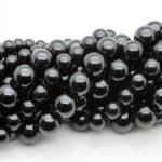 Шпинель натуральная черная 6 8 10 мм бусины гладкий шар - маленькая фотография 2