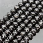 Шпинель натуральная черная 6 мм бусины ограненный шар - маленькое фото 1