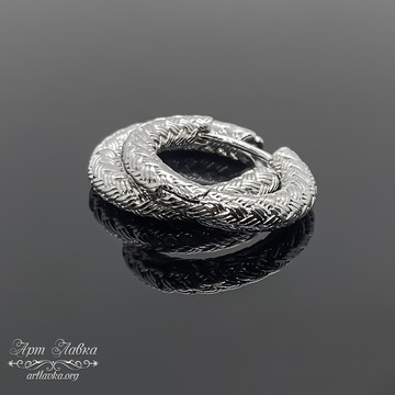 Швензы конго Плетенка кольца 22 мм родиевое покрытие art: 111702 фотография 3
