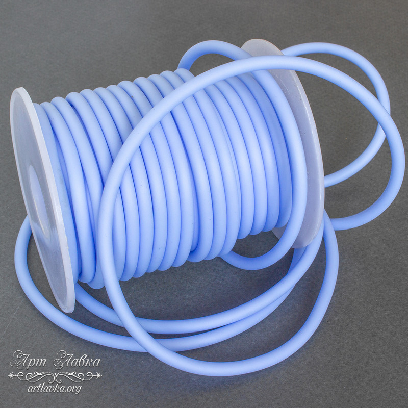 Шнур силиконовый 4 мм полый светло голубой - увеличенное фото изображение в карточке товара артикул: 109386