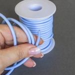 Шнур силиконовый 4 мм полый светло голубой - уменьшенное изображение 3
