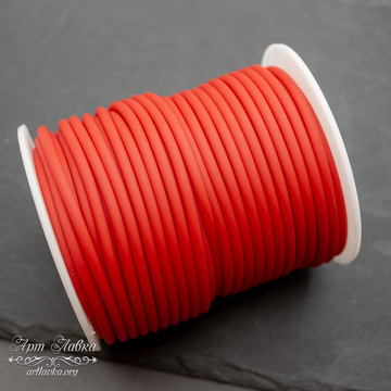 Шнур силиконовый 3 мм красный полый art: 108070 фотография 3