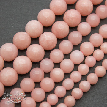 Опал розовый Перу 6 8 10 мм бусины круглые арт: 111789 фото 2
