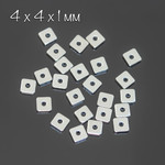 Бусины спейсеры квадратные 4 мм 10 штук разделители хейши родий - маленькое фото 1
