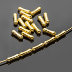 Бусины разделители трубочки 7х2,4 мм покрытие позолота - маленькая фотография 2