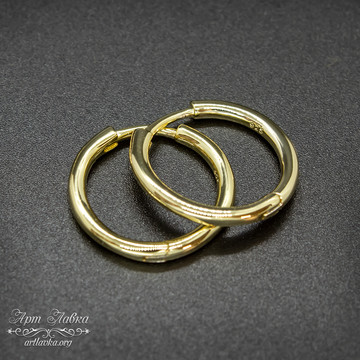 Швензы конго 20х2,2 мм классические позолоченные кольца арт: 110632 фото 2