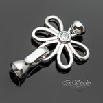 Замок двойной концевик ЦВЕТОК родий - уменьшенное изображение 3