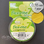 Ювелирный тросик ЗОЛОТО 0,35 мм Flex-rite 7 жил Япония ланка - маленькое фото 1