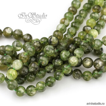 Лепидолит зеленый натуральный Бразилия 6, 8, 10, 12 мм бусины шар code: 113141 изображение 5