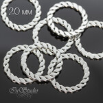 Колечки соединительные коннекторы 20 мм родий - маленькое фото 1