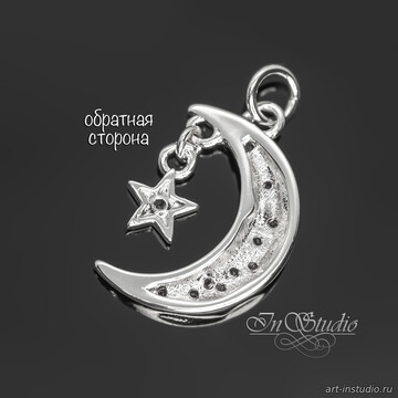 Подвеска Пуна со звездой 18х14 мм фианиты родий арт: 113343 фото 2