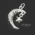 Подвеска Пуна со звездой 18х14 мм фианиты родий - маленькое фото 1