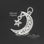 Подвеска Пуна со звездой 18х14 мм фианиты родий - маленькая фотография 2