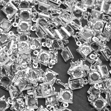 Цепь для украшений Rand 6,6 мм фианиты родий арт: 113385 фото 2