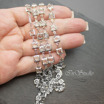 Цепь для украшений Rand 6,6 мм фианиты родий artikul: 113385 photo 4