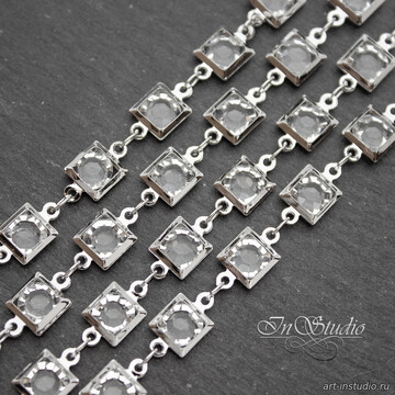 Цепь для украшений Rand 6,6 мм фианиты родий code: 113385 изображение 5