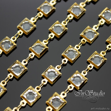 Цепь для украшений Rand 6,6 мм фианиты позолота - фото изображение товара, artikul: 113388