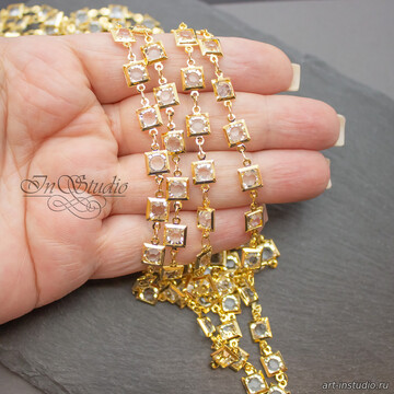 Цепь для украшений Rand 6,6 мм фианиты позолота арт: 113388 фото 2