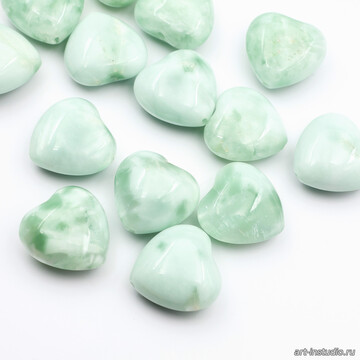 Ангелит Россия натуральный 20 мм бусины сердце арт: 113379 фото 2