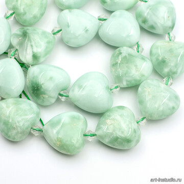 Ангелит Россия натуральный 20 мм бусины сердце artikul: 113379 photo 4