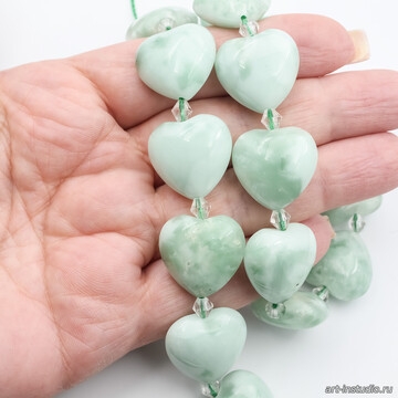 Ангелит Россия натуральный 20 мм бусины сердце code: 113379 изображение 5