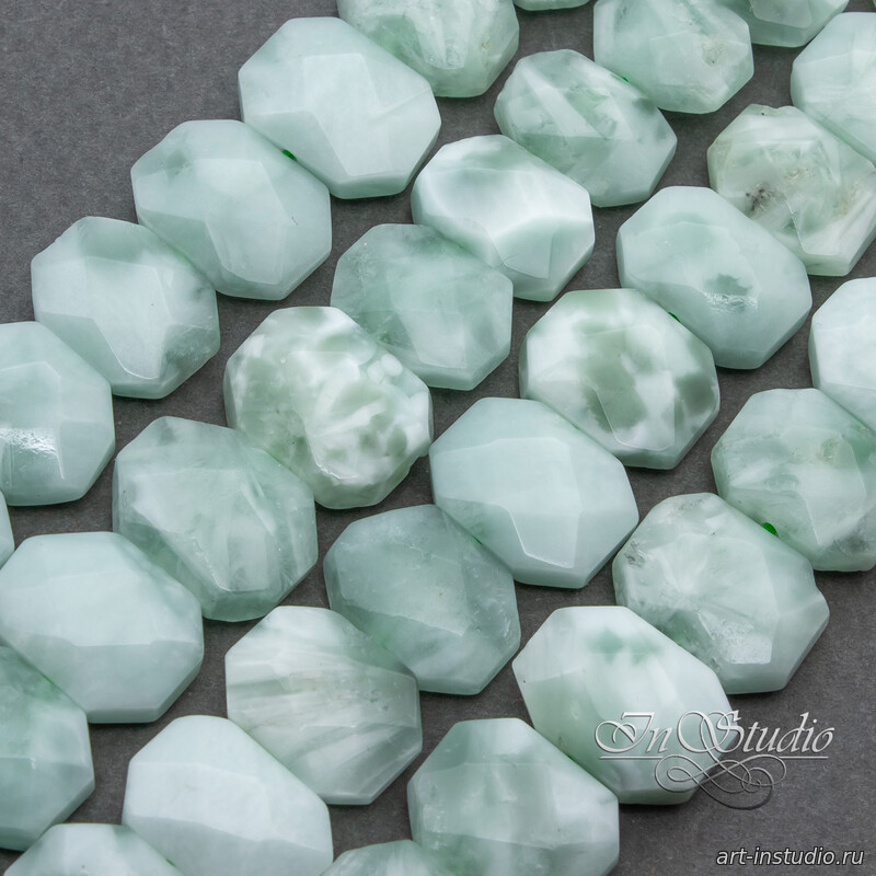 Ангелит Россия натуральный 20 мм прямоугольные бусины НИТЬ - увеличенное фото изображение в карточке товара артикул: 113376