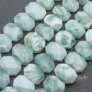 Ангелит Россия натуральный 20 мм прямоугольные бусины НИТЬ - фото изображение товара, artikul: 113376