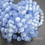 Селенит природный голубой с эффектом кошачий глаз 6 8 10 мм бусины шары - уменьшенное изображение 3