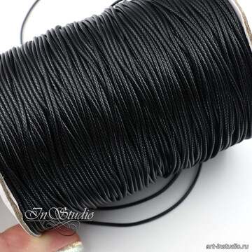 Шнур 1 мм вощеный черный - фото изображение товара, artikul: 109383