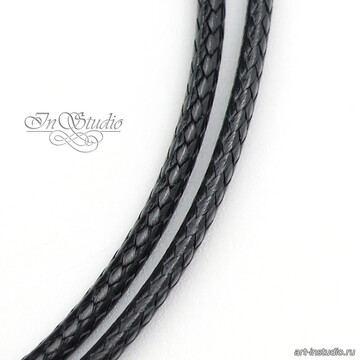 Шнур 1 мм вощеный черный арт: 109383 фото 2