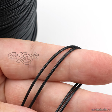 Шнур 1 мм вощеный черный art: 109383 фотография 3