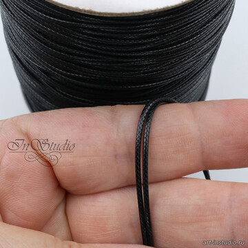 Шнур 1 мм вощеный черный code: 109383 изображение 5