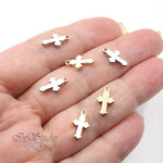 Подвеска кулон мини Крестик гладкий 12х7 мм позолота - уменьшенное изображение 3