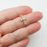 Подвеска Крест мини 16х9 мм фианиты позолота - маленькая фотография 2