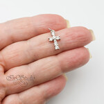 Подвеска Крест мини 16х9 мм фианиты родий - уменьшенное изображение 3